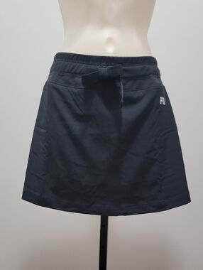 Fila Black A-Line Drawstring Sport Skirt Sz XS